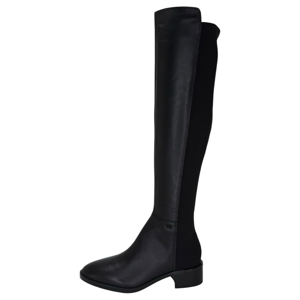 Calvin Klein Deedee Black Leather OTK Womens Boots Size 6.5M - Picture 3 of 11
